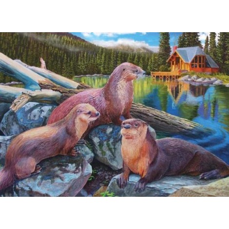 Otter Family - Diamond Painting Kit