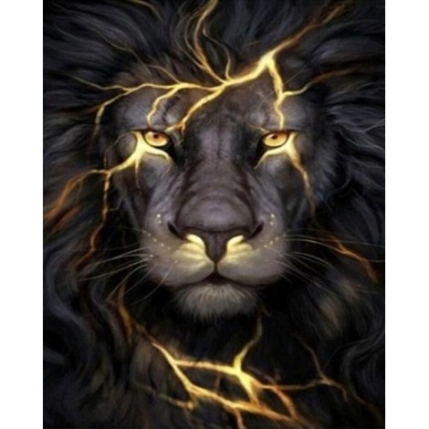 Stunning Black Lion Diamond Painting