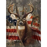 Deer & American Flag ...