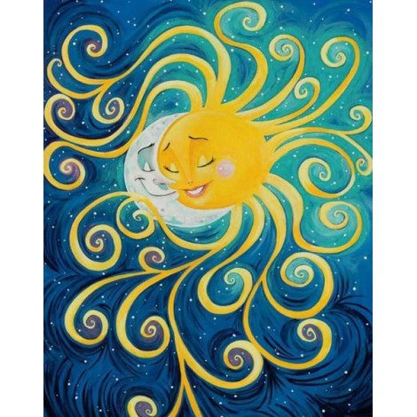 Moon & Sun in Love Diamond Painting