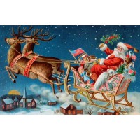 Santa Claus on his Flying...