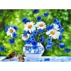 Cornflower Daisies & Sparrows