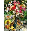 Colorful Floral Vase & Beautiful Birds