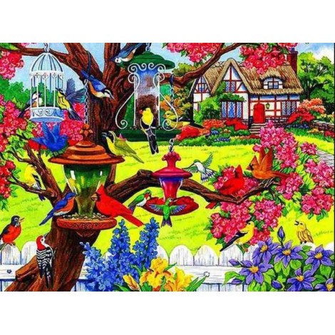 Birds Friendly Garden Diamond Painting