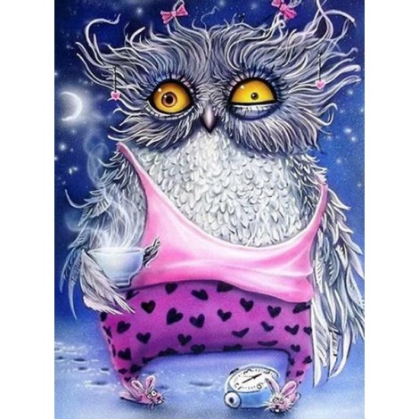 Sleepless Cartoon Owl