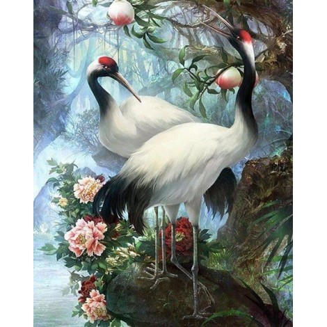 Red Crowned Crane Diamond Painting Kit